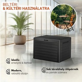 WOODEBOX tárolódoboz, 190L, 78x44x55 cm, antracit Prosperplast