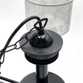 Láncos csillár ROSA 5xE27/60W/230V fekete/szürke