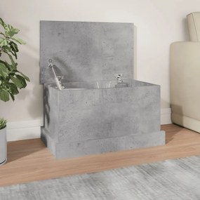 betonszürke szerelt fa tárolóláda 50 x 30 x 28 cm