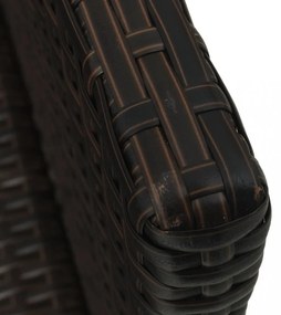 4 részes barna polyrattan kerti bútorszett párnával