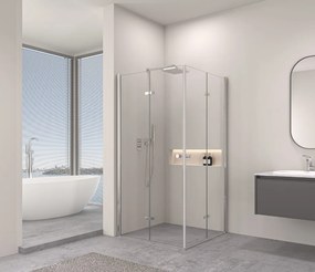Erga Berlin Dupla, zuhanykabin dupla összecsukható ajtókkal 85 (ajtó) x 85 (ajtó) x 195 cm, 6mm átlátszó üveg, króm profil, ERG-V02-BERLIN-D085D085-C…