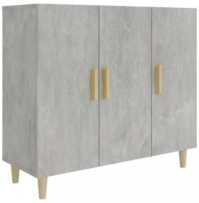 betonszürke szerelt fa tálalószekrény 90 x 34 x 80 cm