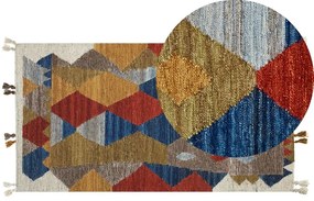 Színes kilim gyapjúszőnyeg 80 x 150 cm ARZAKAN Beliani