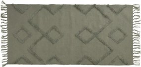 Pamutszőnyeg Rojtokkal Téglalap Alakú Zöld 70 x 140 cm Beltéri