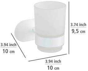 Fehér öntapadós üveg fogkefetartó pohár Orea – Wenko