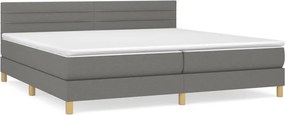 vidaXL sötétszürke szövet rugós ágy matraccal 200 x 200 cm