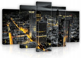 Vászonkép 5 Részes Város Éjszaka Modern Nappali Vászon Fal 100x60