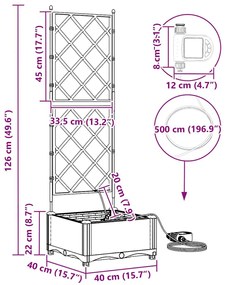 Kerti ültetők Fekete 40 x 40 x 126 cm Acél