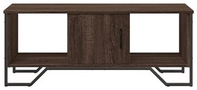 Barna tölgyszínű szerelt fa dohányzóasztal 100 x 51 x 40 cm