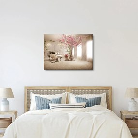 Kép - Álmodozó belső tér zongorával (70x50 cm)