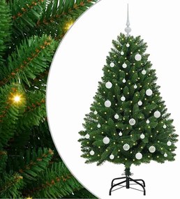 vidaXL Mű karácsonyfa 150 LED-del Zöld 150 cm PVC és fém