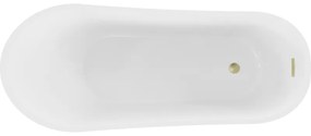 Mexen Alta, szabadon álló kád 170 x 75 cm, fehér, arany matt túlfolyó, 52141707500-55