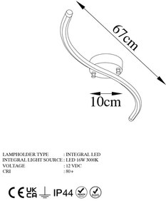 Aranyszínű LED mennyezeti lámpa 10x67 cm Yilan – Opviq lights