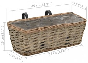 2 db fonott virágtartó PE béléssel 40 cm