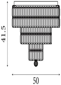 Searchlight 61321-6SB - Mennyezeti lámpatest EMPIRE 6xE14/60W/230V IP44