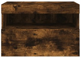 füstös tölgy színű fali TV-szekrény LED-ekkel 60x30x40 cm