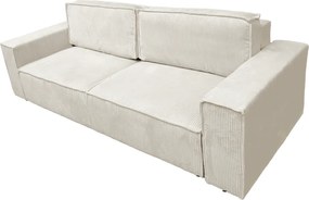 Kihúzható heverő, bézs, HARPERA BIG SOFA