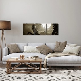 Kép - Éjjeli bagoly, arany (órával) (90x30 cm)
