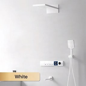 Falba süllyesztett zuhanyrendszer ELITE EDITION BCS1050 LED-kijelzővel, több színváltozatban — Fehér — Három kimenetes