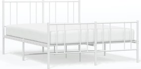vidaXL fehér fém ágykeret fej- és lábtámlával 120 x 190 cm