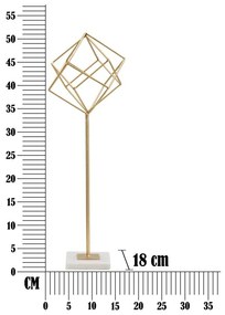 Cube szobor aranyszínű dekorral - Mauro Ferretti