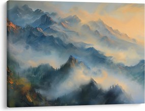 Kép - Festett hegyi táj (70x50 cm)