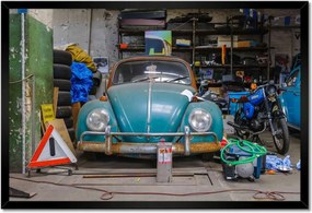 Poszterek keretben 60x40 Garázs javítás Bogár