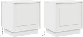 vidaXL Éjjeliszekrény 2 pcs Fehér 44 x 34,5 x 45 cm Faanyag