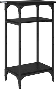 vidaXL Oldal asztal polcokkal Fekete tölgy 40 x 30 x 75 cm Faanyag