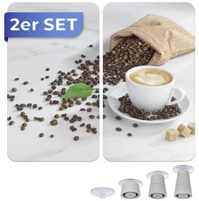 Edzett üveg tűzhely fedőlap szett 2 db-os 52x30 cm Café Aromatica – Maximex