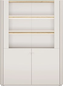 Elivo vitrines szekrény 100 cm kétajtós - kasmír / olajozott tölgy
