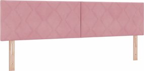 vidaXL LED ágytámla Rózsaszín 180 cm Műbőr