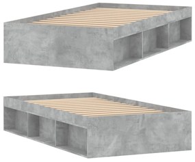 betonszürke ágykeret 90 x 200 cm