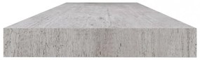 4 db betonszürke MDF lebegő fali polc 120 x 23,5 x 3,8 cm