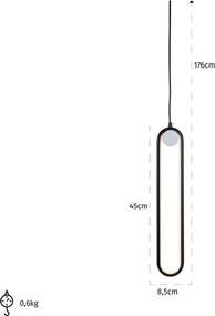 KING HOME -HL-0127 MAVEY Egyágú Függesztett Lámpa Fém LED IP20