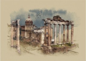 Kép - Forum Romanum, Róma, Olaszország (üvegen) (70x50 cm)