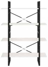 négyszintes fehér tömör fenyőfa könyvszekrény 100 x 30 x 140 cm