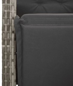 5 részes szürke polyrattan kerti bisztrógarnitúra párnákkal