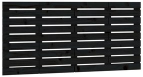 fekete tömör fenyőfa fali fejtámla 126 x 3 x 63 cm