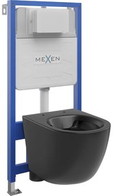 Mexen beépíthető Felix Slim WC váz WC csészével Lena, Fekete matt - 6103322XX85