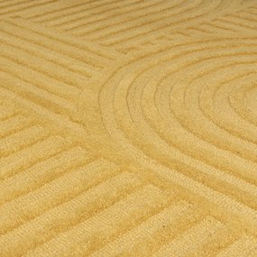 Zen Garden sárga gyapjú szőnyeg, 120 x 170 cm - Flair Rugs