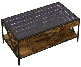 füstös tölgy végtelen hatású LED-es dohányzóasztal 90x50x38 cm