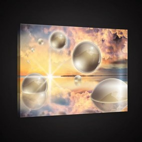 Tájkép gömbökkel, vászonkép, 60x40 cm méretben