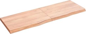 vidaXL világosbarna kezelt tömör tölgyfa fali polc 120 x 40 x (2-4) cm