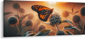 Kép – Pillangó a lenyugvó napban (120x50 cm)