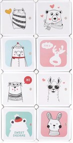 Gyerek moduláris szekrény, szürke/gyerek minta, ATREY