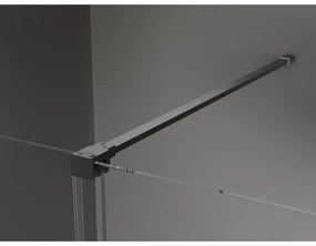 Mexen Velar, tolóajtós zuhanykabin 140 x 85 cm, 8mm szürke üveg, polírozott grafit, 871-140-085-41-95