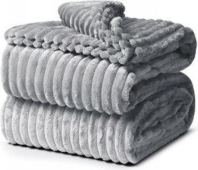 Vastag Dombornyomott Csíkos Takaró 200X220cm Pléd Ágytakaró Választható Szín 01