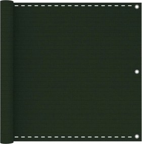 vidaXL sötétzöld HDPE erkélytakaró 90 x 500 cm