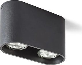 RENDL MANTOVA II stropní matná černá 230V LED GU10 2x7W
